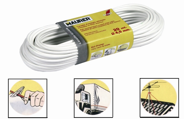 CAVETTO ACCIAIO OTTONATO - RIVESTITO PVC BIANCO