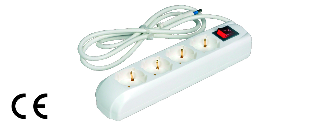 MULTIPRESA 4 USCITE 2P+T - CAVO 1,5 M. SEZ. 3X1